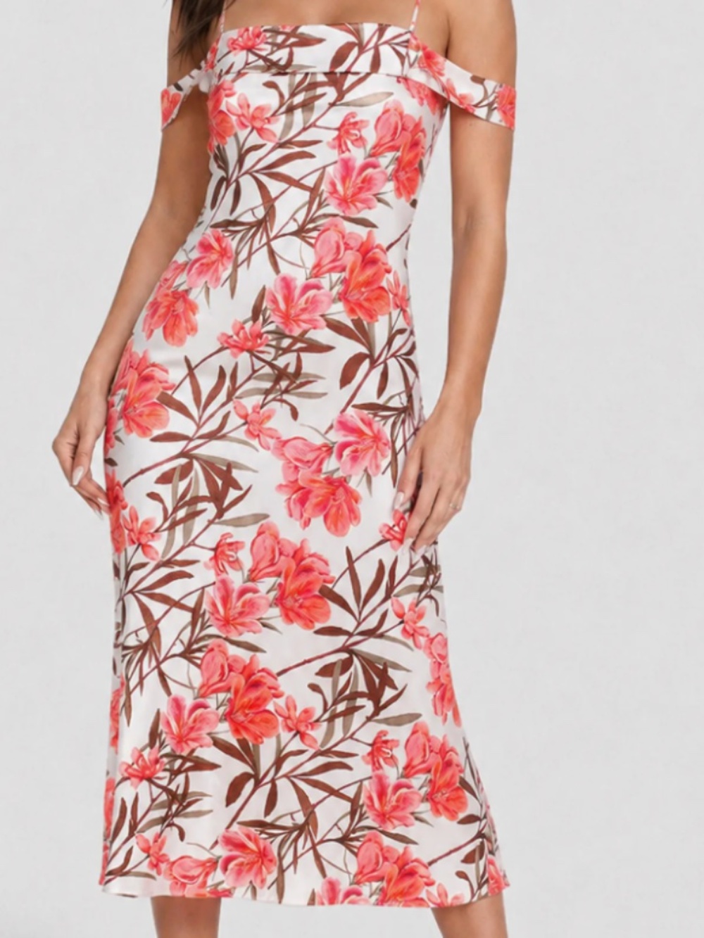 Bebe NWT Floral Satin Slip Midi Dress size S